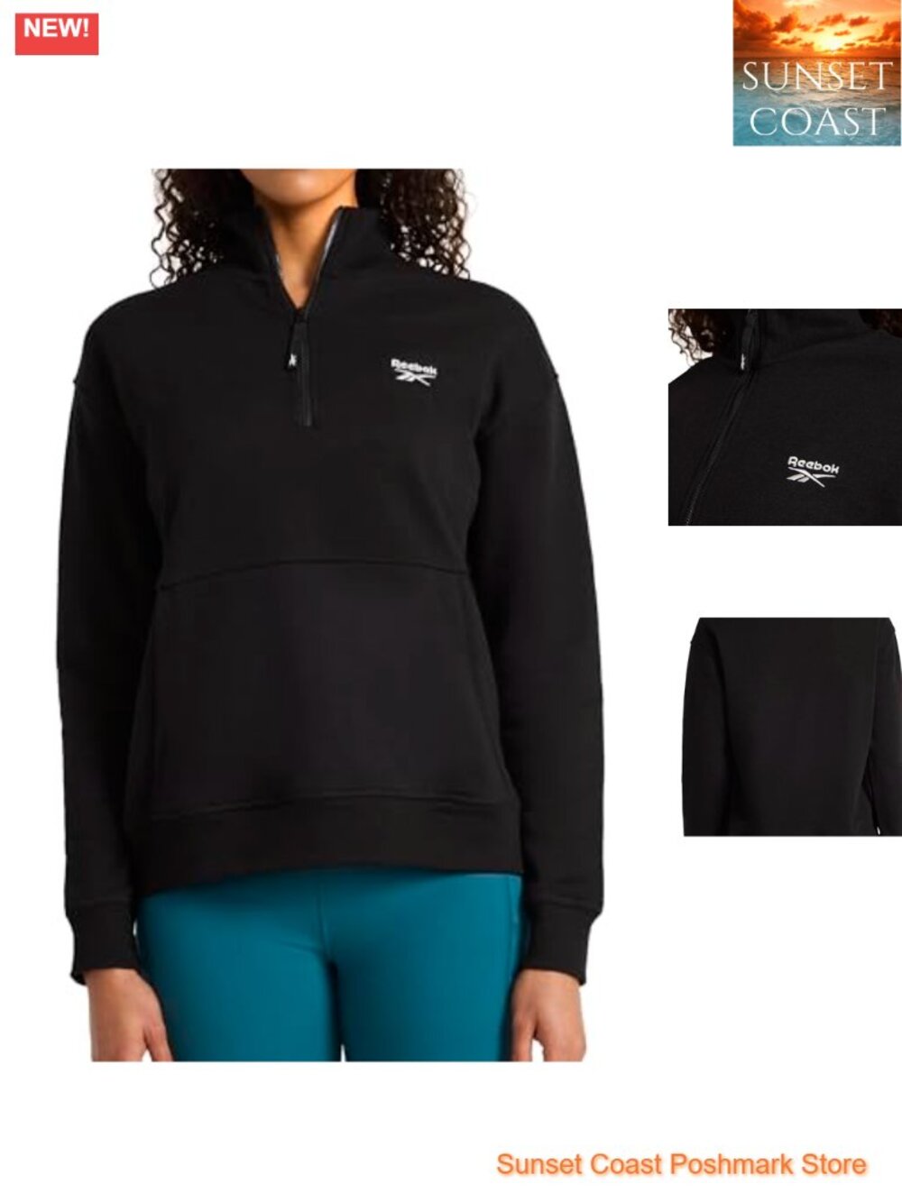 Half-Zip Sweatshirt Midweight Cotton-Poly Fleece Standard Fit Long Sleeve